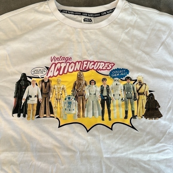 Star Wars Action Figures T-Shirt - Size Large - White, Pink, Blue, Yellow - NWT - Picture 9 of 15